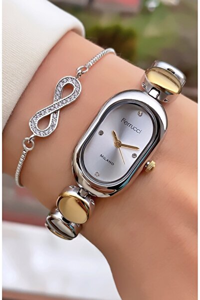 Ferrucci Brand Yellow Silver Color Crystal Glass Steel Cord 2 Year Warranty W...