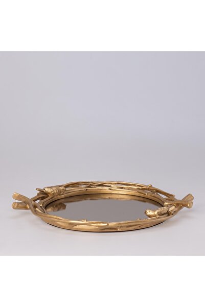 Selim صينية مافيرا ذات المرآة باللون الذهبي