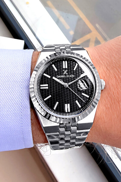 Daniel Klein ساعة يد رجالية فاخرة 3 ATM مقاومة للماء بحزام فولاذي فضي اللون +...