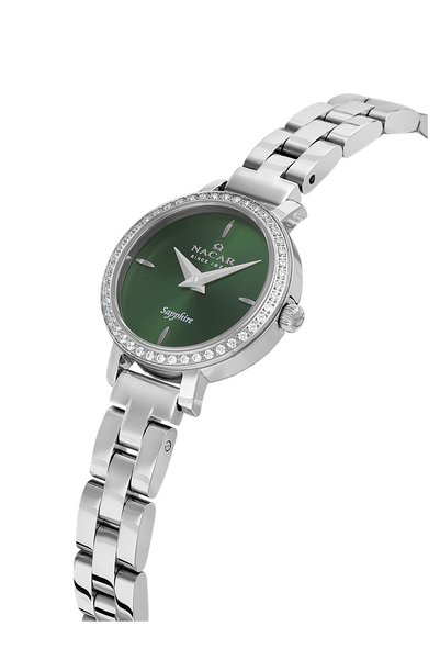 Nacar Sapphire Glass Silver - Green Women's Watch Nc08-39890196-Anms