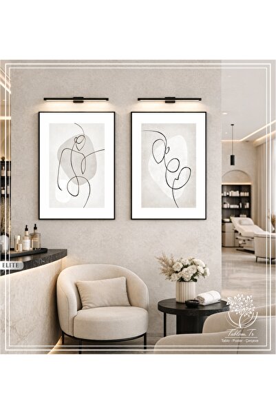 Tablomtr Set de 2 tablouri din sticlă autentică cu ramă metalică Elite