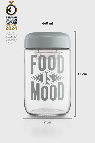 Renga Vega Sos Hazneli 660 ml Cam Salata Kavanozu 192011 Gri