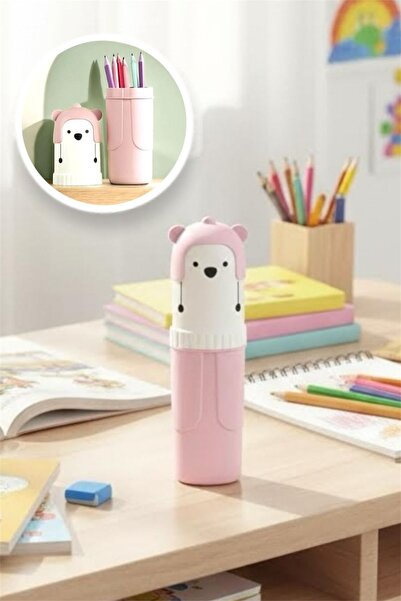 Bayev حامل قلم بغطاء وردي، حاوية حمل ملحقات السفر، صندوق تخزين فرشاة الأسنان ...