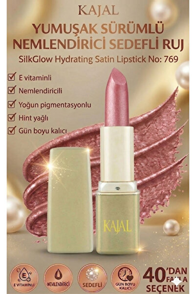 KAJAL Soft Glazed Moisturizing Pearlescent Lipstick – Silkglow Hydrating Sati...