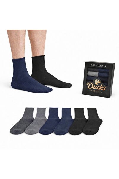 KaeLaurean Мъжки 6-пакет памучни чорапи без ластик, без шевове, гъвкави, с дъ...