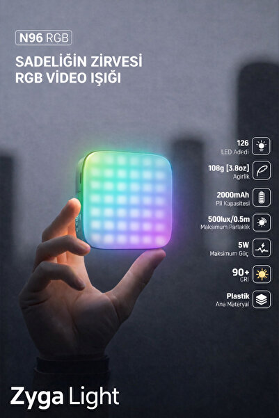RGB led Selfie Light 2000Mah battery | 126 led | 3000-9000K Adjustable Magnetic Tripod Camera Compatible