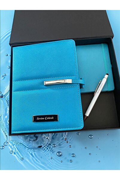 Kişiye Özel Kutulu Organizer Defter Kalem Seti