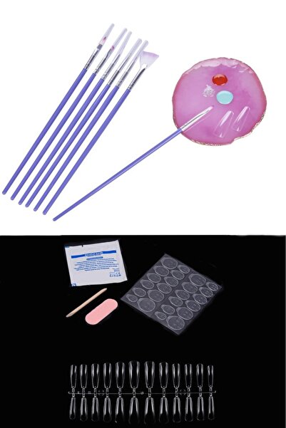 POP Beauty Tırnak Süsleme Desen Fırça Seti, Oje Ve Boya Karıştırıcı Reçine Pa...