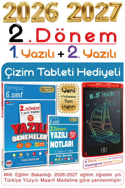 Tonguç Yayınları Tonguç 6. Sınıf 2. Dönem 1. ve 2. Yazılı Notları Tüm Dersler...