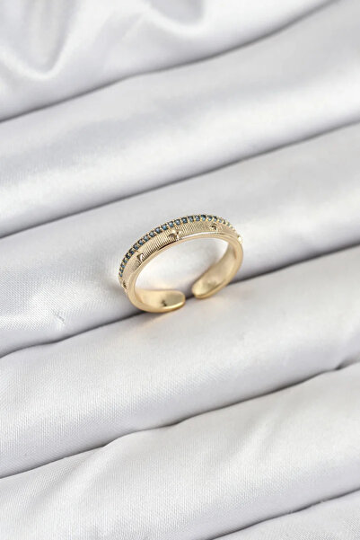 Skygo Brass Gold Color Row Zircon Stone Polar Star Model Women's Ring - Tj-By...