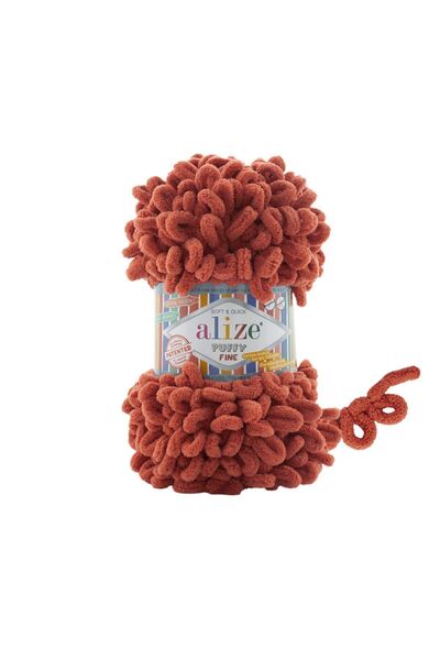 Alize Puffy Fine (KÜÇÜK İLMEKLİ ) El Örgü Ipliği 5'li Paket - 691 Taba - 100 ...