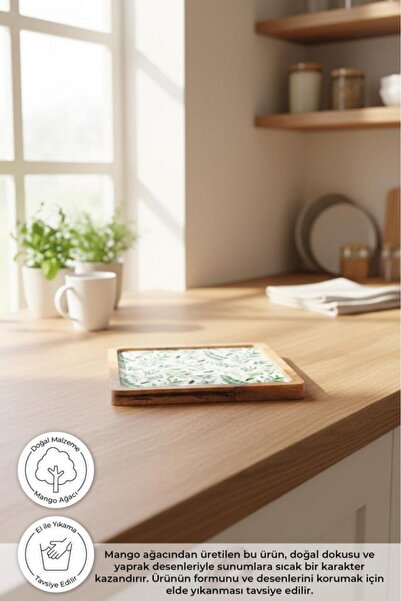 Bambum كانغورا - صينية مربعة من خشب المانجو صغيرة الحجم