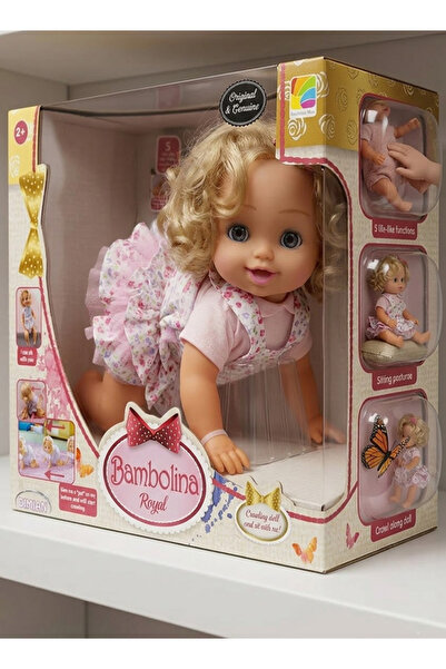 BAMBOLİNA هي دمية طفل ترتدي ملابس جميلة وشعر أشقر ناعم