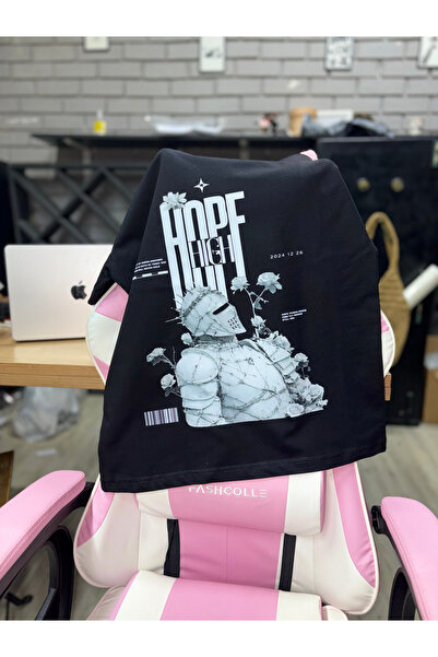 LOTS MODA Oversized Hope High Knight Rose Printed Unisex T-Shirt 100% Cotton ...