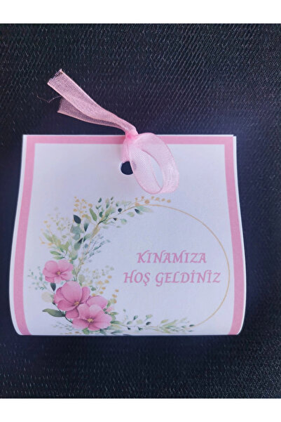 İ&DBABY 100 Adet Kişiye Özel Tasarım Hazır Paketlenmiş Pembe Çiçekli Model Da...