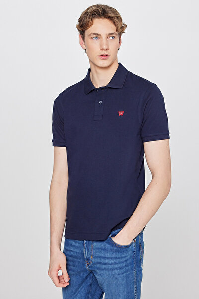 WRANGLER Regular Fit Normal Kesim Polo Yaka %100 Pamuk Lacivert Tişört