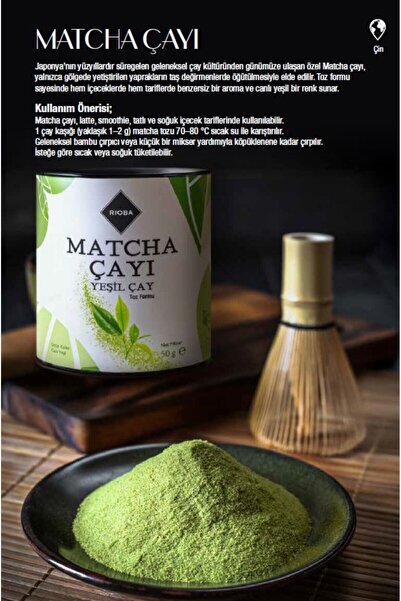 Rioba Matcha Çayı - Toz Yeşil Çay