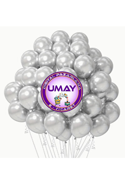 Atom 1 Adet 12 İnç Metalik Balon | Helyum Uyumlu Parlak Lateks Parti & Organi...
