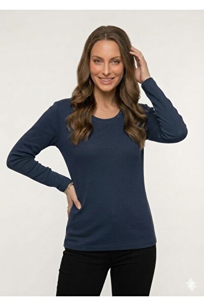 QYA Clothing Basic Wide Fit 100% Cotton Long Sleeve T-Shirt