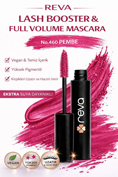 REVA Lash Booster & Full Volume Color Maskara Pink-Tam Hacim & Uzatan Renkli ...