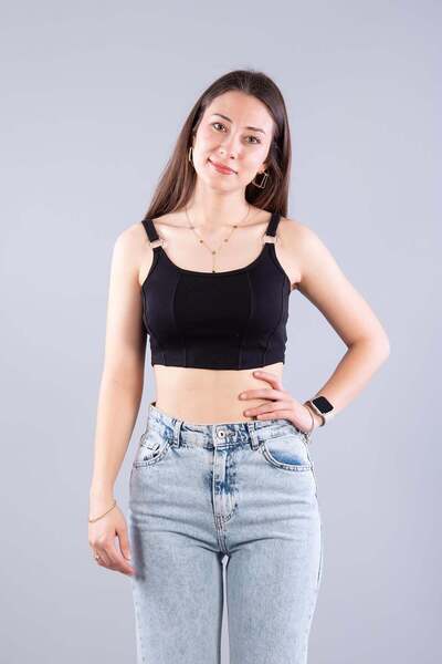 Mckanzie 9062 Ringed Padded Crop Athlete Top