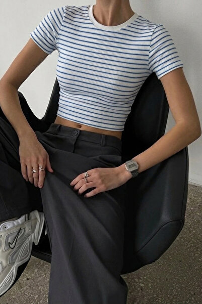 The Champ Clothing Γυναικείο μπλουζάκι Ριγέ εφαρμοστό Marine – Με λαιμόκοψη, ...