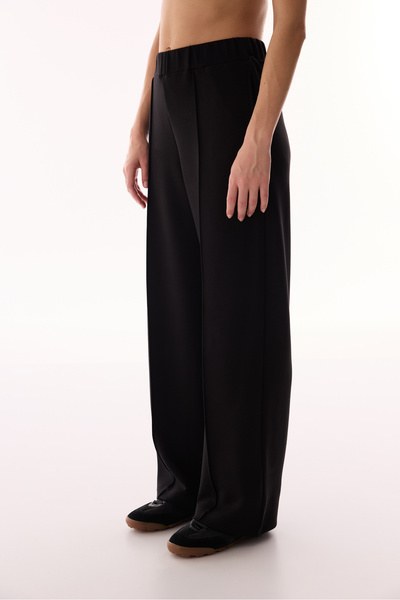 Penti Black Ribbed High Waist Wide Leg Pants