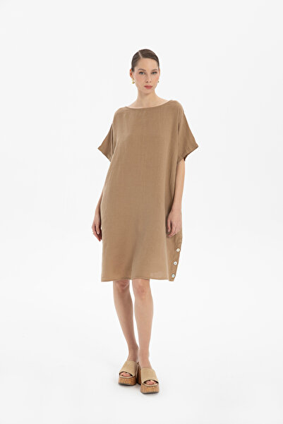 İpekçi Otantik Keten Oversize Midi Boy Elbise