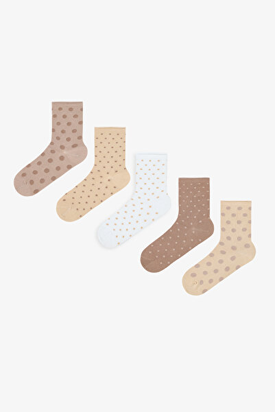 Penti Coffee Beige Relax Dotted 5-Piece Socks