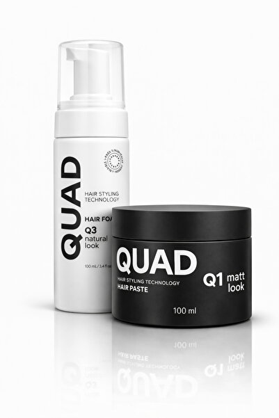 QUAD Q3 Foam Styler - Q1 Matt Paste - Doğal Hacim - Belirgin Bukle - Mat Şeki...