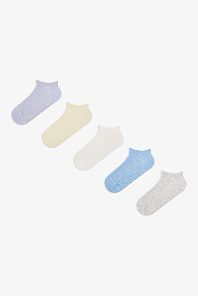 Penti 5 Pairs of Nose Stitch-Free Cotton Colorful Self-Patterned Booties Socks