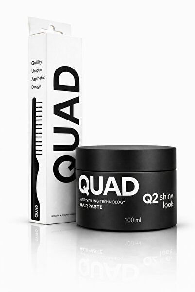 QUAD Q2S Parlak Saç Pastası Seti 100 ml + Mucizevi Tarak – Güçlü Tutuş, Doğal...
