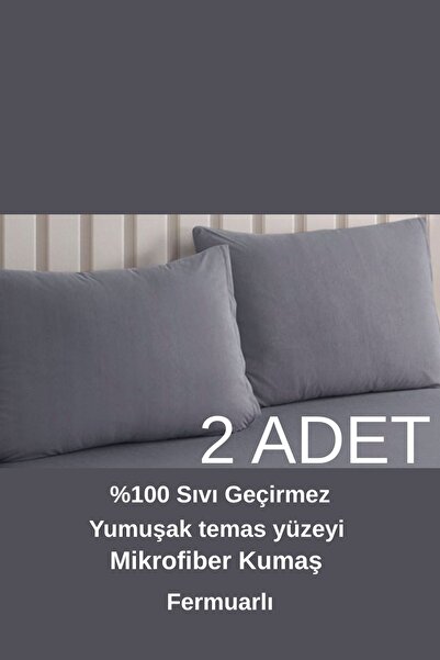 sevilya Renkli Mikro Fermuarlı Su Geçirmez Sıvı Geçirmez Yastık Alezi Yastık Koruyucu (2 adet)