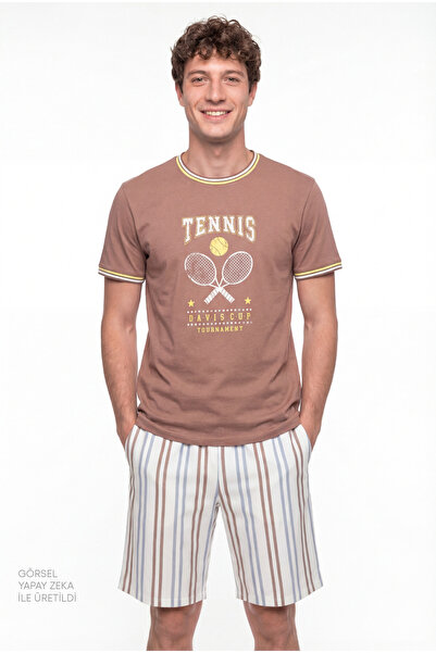 Penti Men's Colorful Rust Retreat Pajama Set