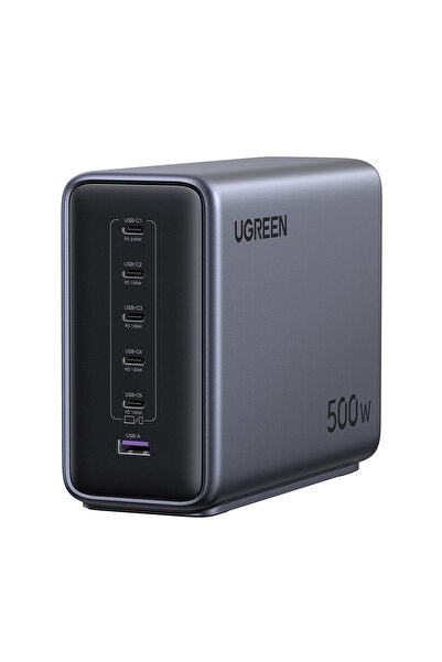 Ugreen Nexode 500W GaN 6 Portlu Hızlı Şarj Cihazı İstasyonu, PD 3.1 5xUSB-C, ...