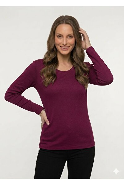 QYA Clothing ΒΑΣΙΚΟ ΜΑΚΡΥΜΑΝΙΚΟ ΜΑΚΡΥΜΑΝΙΚΟ ΜΠΛΟΥΖΑ 100% ΒΑΜΒΑΚΙ