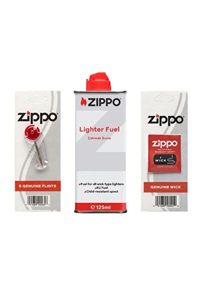 Zippo Benzin Çakmak Benzini Taş Fitil Set 3141-3