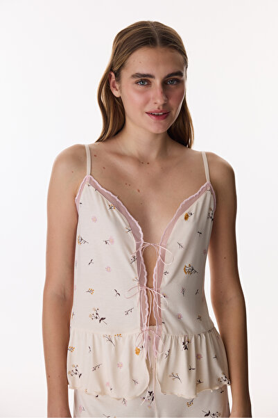 Penti Top de pijama bej Margot cu model