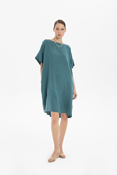 İpekçi Otantik Keten Oversize Midi Boy Elbise