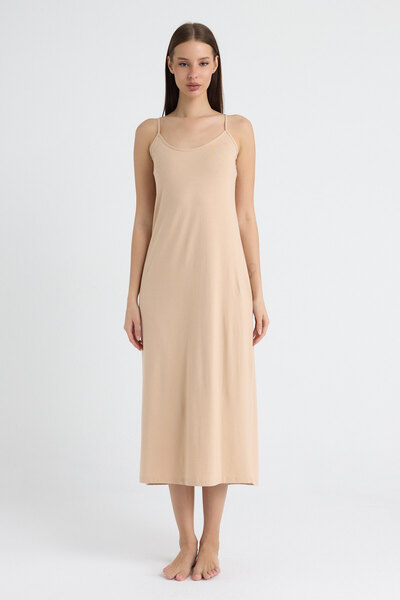 Malabadi Γυναικείο λουράκι με ρυθμιζόμενο κορδόνι με μακρύ φαρδύ φόρεμα Modal...