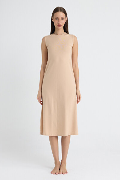 Malabadi Jupon modal fără mâneci lungi de culoarea pielii - Femei 1049