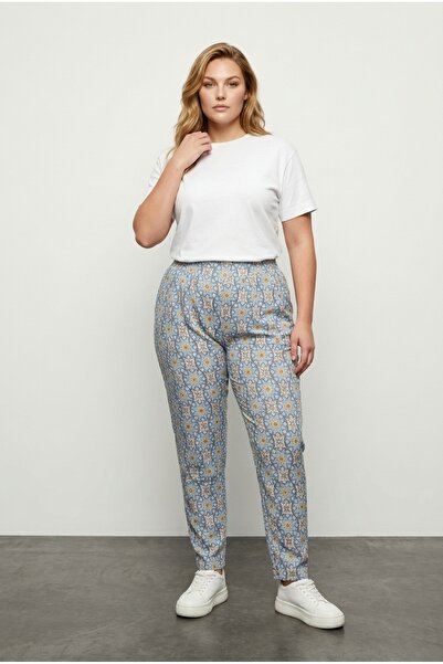 Stil Diva Штани з еластичним поясом і штанинами, з кишенями, для великих розм...