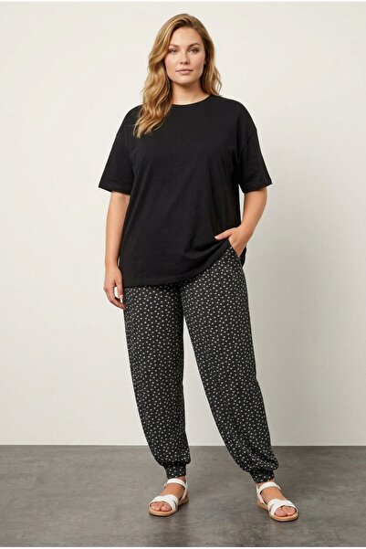 Stil Diva Pantaloni cu buzunare Slim L material elastic V viscoză cu picior l...