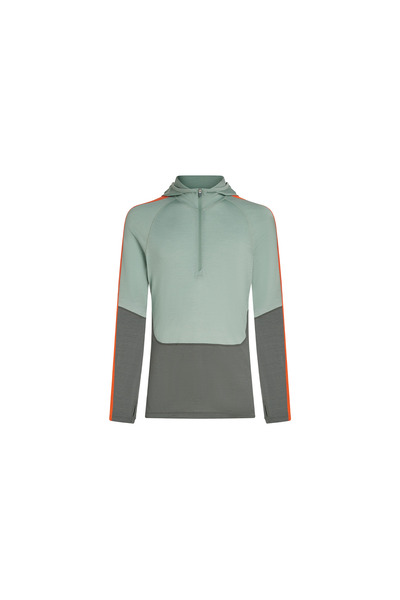 Icebreaker Bluza Barbati Merino 200 Sonebula LS Half-Zip Hood Galaxy/Moss/Bla...