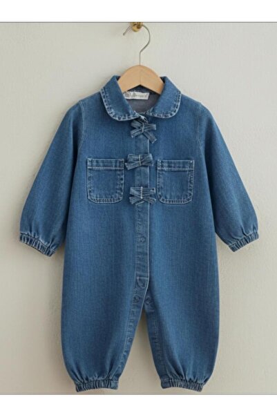 ALTINTAŞ BABY Fiyonklu Cepli Likralı Kot Tulum