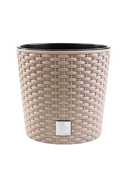 Prosperplast Ghiveci decorativ de flori, rotund 30x27 cm, imitatie ratan, caf...