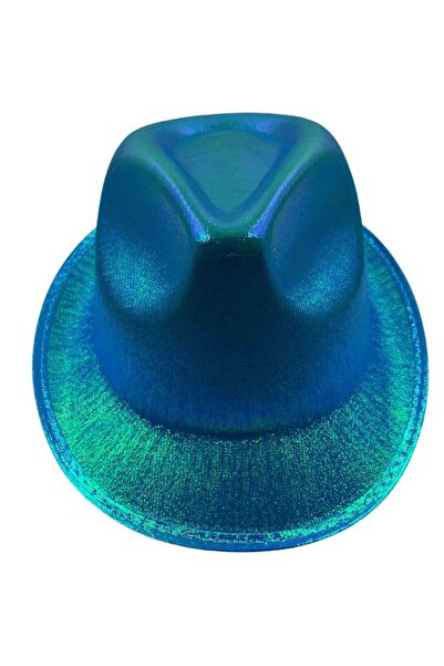 partidolu Ολογραφικό Ολόγραμμα με τύπωμα Καπέλο Φέτρο Πάρτι Μπλε Χρώμα Ρετρό ...