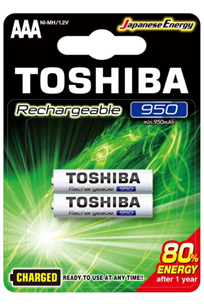 Toshiba 950 MAH ŞARJLI İNCE PİL 2Lİ