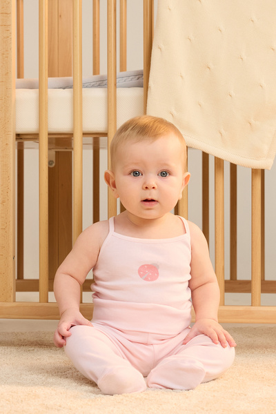 Minycenter Girl Ladybug Patterned 2-Piece Booties Set Newborn-9 Months Pink