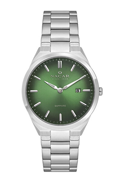 Nacar Sapphire Glass Classic Silver - Green Men's Watch Nc08-29420737-Anm